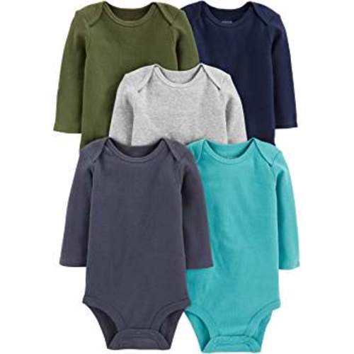 Baby Boys' 5-Pack Long-Sleeve Bodysuit