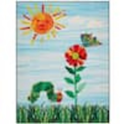 Eric Carle Elementary Sun Scene Blue/Green 3 ft. x 5 ft. Educational Area Rug 4A-ECEM08