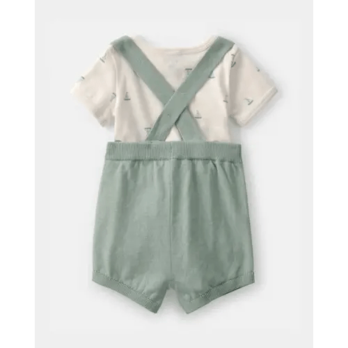 Baby 2-Piece Sailboat Overall Set - Green/Ivory | Carter's