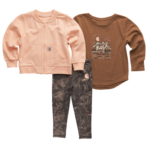 Carhartt French Terry Bomber Jacket, Long-Sleeve T-Shirt, and Camo Leggings 3-Piece Set for Babies | Cabela's