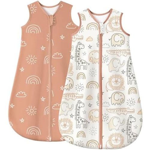 Yoofoss Baby Sleep Sack 0-6 Months TOG 1.0 2 Pack 100% Organic Cotton