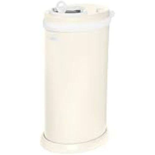 Ubbi Stainless Steel Diaper Pail, No Special Bag, Odor-Locking, Matte Ivory | Award-Winning Registry Must-Have, Childproof Safety Lid with Lock, Holds Up To 55 Newborn Diapers, Modern Nursery Essential