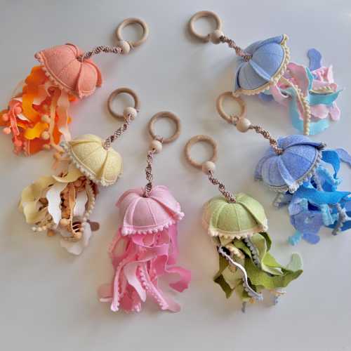 Wooden Baby Play Gym Set, Soft Jellyfish Hanging Toys, Colorful Sensory Activity Gym, Baby Gym Frame, Baby Gym Toy, Baby Activity Center