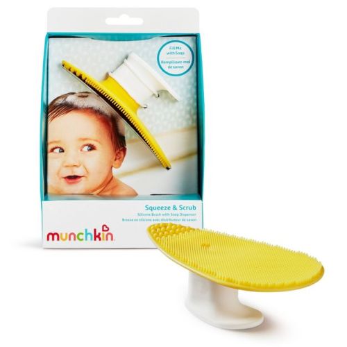 Munchkin Squeeze and Scrub Silicone Bath Brush with Soap Dispenser