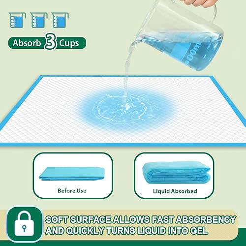 IMMCUTE Puppy Pads 22"x23" 100 Count | 6-Layer Leak-Proof & Super Absorbent Dog Training Pads | Disposable Potty Pads for Puppies, Dogs, Cats & Rabbits | Blue & White