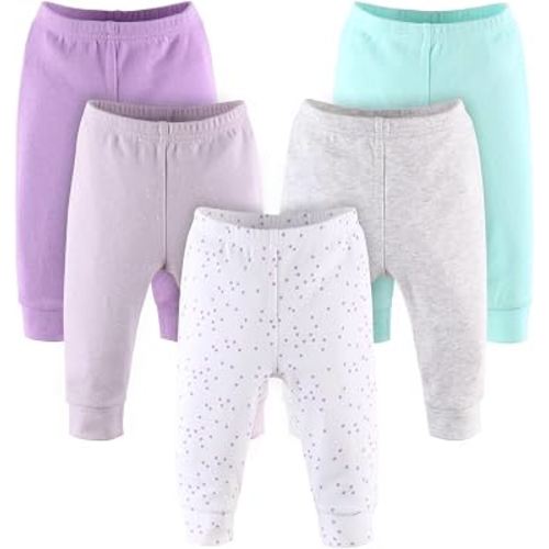The Peanutshell 5 Pack Baby Girl Pants Set - 100% Cotton Toddler Pants for Girls, 0-24 Months for Toddlers & Babies - Pastel