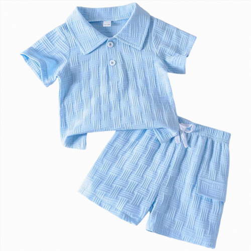 mgoYE Toddler Baby Boys Clothes 12 Months Summer Outfits Polo Shirt Shorts Set 2Pcs Boys Clothing Sets 6 Month-3T(Blue,6-9 Months)