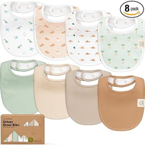 8-Pack Organic Baby Bibs (Roarsome)