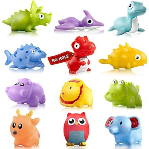 Infant Bath Toys for 18 Months - No Hole Animal Bathtub Toys, Baby Bath Tub Toys