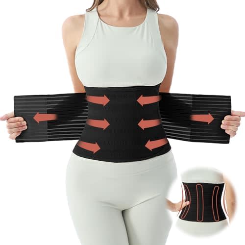 Postpartum Belly Band for Women: Abdominal Binder Post Surgery Compression Support Belt - Waist Trainer Girdle C Section Wrap