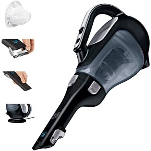 BLACK+DECKER dustbuster 20V Hand Vacuum Cordless Rechargeable, Car Vacuum Portable, Powerful Suction AdvancedClean Hand Vac with Extendible Crevice Tool, Flip-Up Brush and Charging Base (BDH2000L)