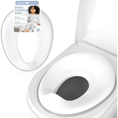 Jool Baby Potty Training Seat for Boys and Girls, Fits Round & Oval Toilets, Non-Slip with Splash Guard, Includes Free Storage Hook (Gray)