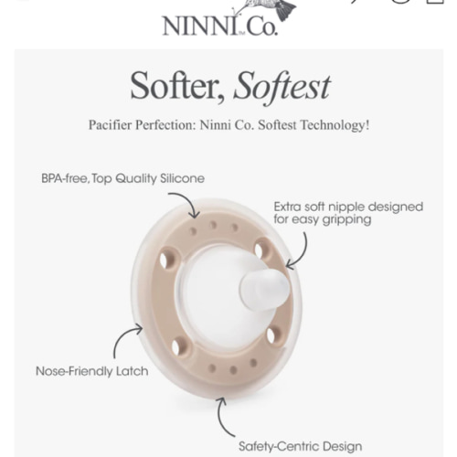 Ninni Pacifier- Oatmeal 2 Pack Pacifier Like Breast – Ninni Co