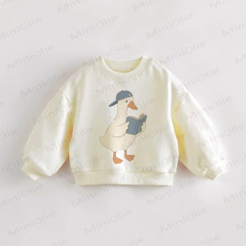 Baby Toddler Reading Goose Cream Sweatshirt