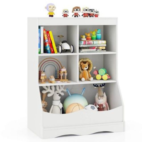 3-Tier Children's Multi-Functional Bookcase Toy Storage Bin Floor Cabinet