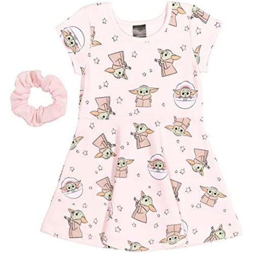 STAR WARS Grogu French Terry Dress and Scrunchie Infant to Big Kid Sizes (12 Months - 18-20)