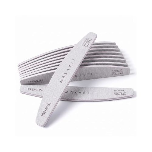 Makartt 100/180 Grit Nail Files, 10PCS Zebra Emery Boards for Nails