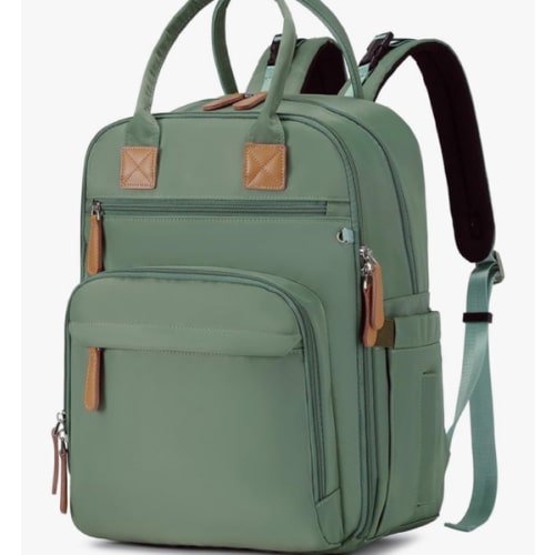 18 Pockets Large Diaper Bag Backpack with Waterproof Pockets and Stroller Buckle, Convertible Baby Bag (Green, Large)