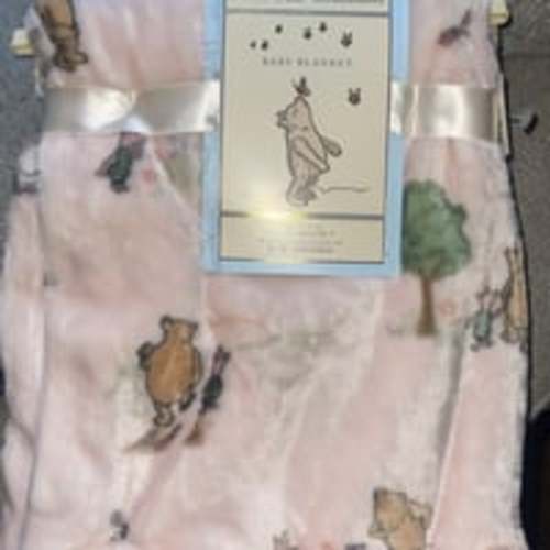 Pink Winnie the Pooh baby blanket