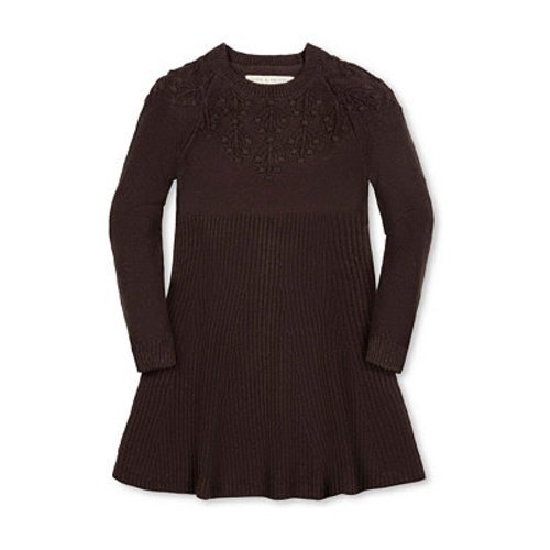 Toddler Girls' 2T-16 Long-Sleeve Bobble Sweater Dress