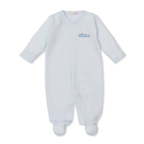 CLB Striped Premier Footie with Train Embroidery