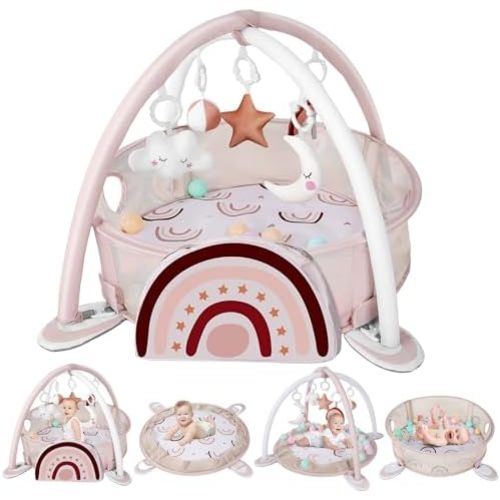 dearlomum Rainbow 4-in-1 Baby Play Mat Gym, with Ball Pit