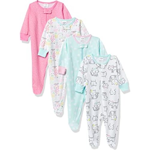 Onesies Brand Baby Girls' 4-pack Sleep 'N Play Footies Multi Pack