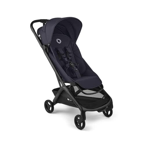 Bugaboo Butterfly 2 Ultra-Compact Travel Stroller – One-Second Fold, Airplane Carry-On Approved Lightweight Stroller with Reclining Seat, Suspension Wheels & Adjustable Footrest – Indigo