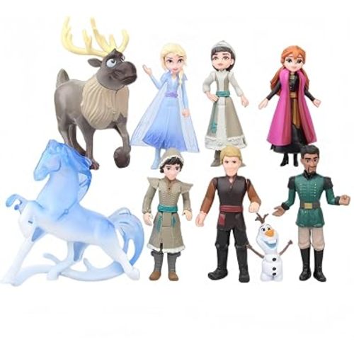 9Pcs Snow Princess Figures Set, Figurines Table Decorations Birthday Party Decorations Car Desktop Anime Room Decor