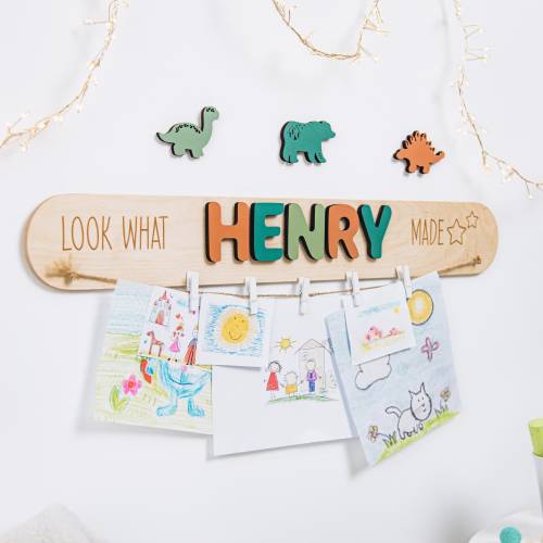 Toddler Gift Easter Gift Kids Artwork Display Look What I Made Sign Personalized Art Display For Kids Wall Nursery Decor Name Puzzle