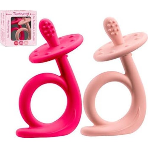 Silicone Baby Teethers Freezer Safe Set, 2-Piece