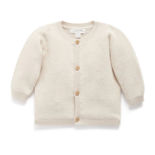 Beige Textured Cardigan - Purebaby