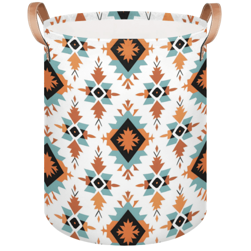 Qzaxky Western Rustic Aztec Boho Laundry Basket Organizer Foldable Tall Large Laundry Basket Collapsible Folding Laundry Basket Dirty Clothes Fabric