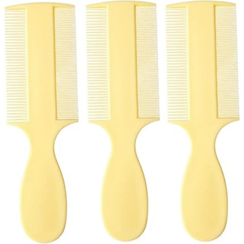 Vakly Fine Tooth Baby Comb [3 Pack] – Double-Sided Infant Hair Extra Fine Detangling Comb with Handle for Cradle Cap, Dandruff & Lice – Gentle Rounded Teeth for Newborns, Babies, Toddlers & Adults