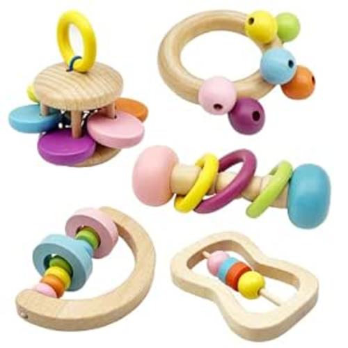 Organic Colorful Boys and Girls Rattles Set