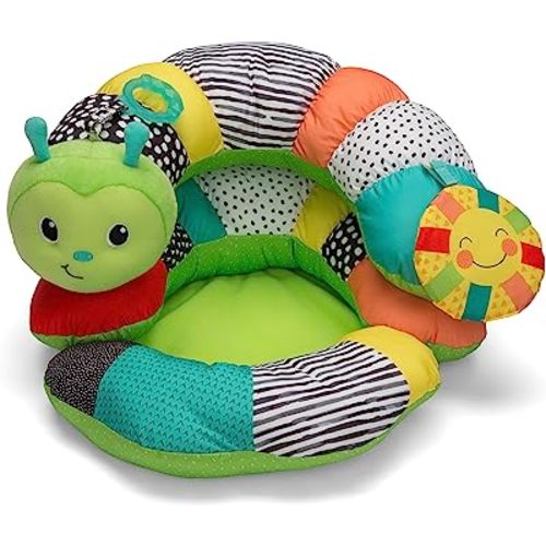 Infantino Prop-A-Pillar Tummy Time & Seated Support - Pillow Support for Newborn and Older Babies, with Detachable Support Pillow and Toys, 3 Piece Set (Pack of 1)