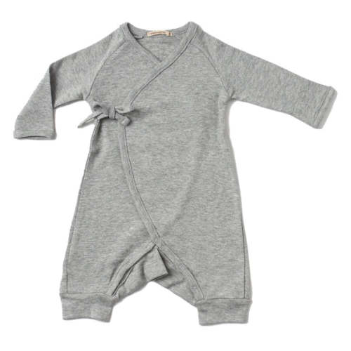 Tane Organics Kimono Onesie in Brushed Heathered Grey | Wee Mondine