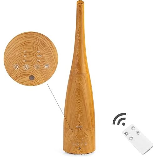 Cool Mist Humidifier,Elecameier Warm and Cool Mist Humidifier for Home/Bedroom with Remote Control Smart Air Humidifier for Desk/Office/Baby Bedroom 25dB Whisper Quiet with Auto Shut off light wood