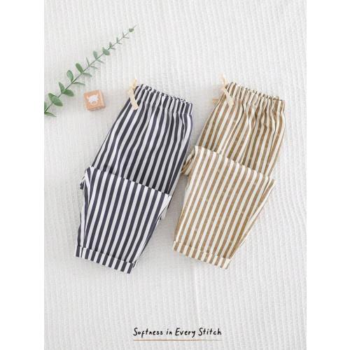 Cozy Pixies 2pcs/Set Baby Boy Colorful Striped Elastic Waist Ankle-Length Pants Set Baby Striped Pants Toddler Striped Pants Baby Boy Striped Pants Striped Baby Trousers Baby Trousers Chic Outfits For Autumn/Winter Fall | SHEIN USA