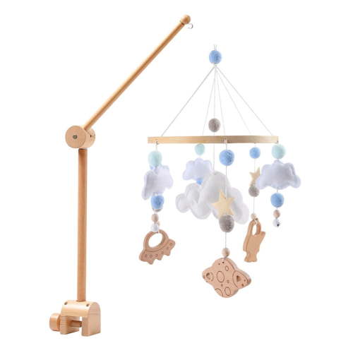 Baby Crib Bell Mobile – Wooden Star Sky Hanging Rattle Toy for Newborns, Infant Sleep Soothing & Sensory Development