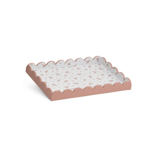 20x14.5 Scalloped Brianna Ditsy Faux Leather Tray | Home | Marshalls