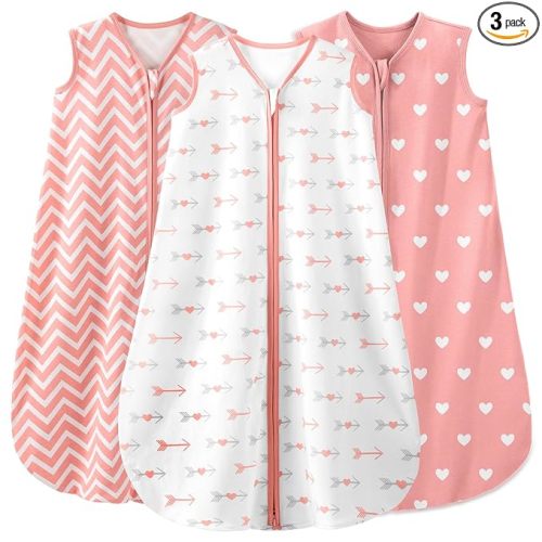 Yoofoss Baby Sleep Sack 0-6 Months Baby Wearable Blanket 100% Organic Cotton 2-Way Zipper TOG 0.5 Toddler Sleeping Sack, Lightweight Sleep Sacks for Babies(Small)