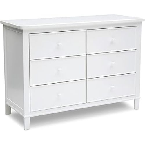 Delta Children Haven 6 Drawer Dresser with Interlocking Drawers - Greenguard Gold Certified, White