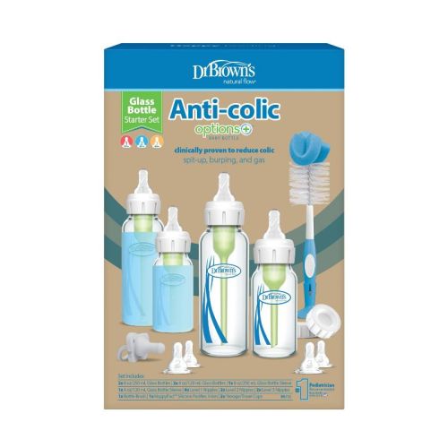Dr. Brown's Anti-Colic Options+ Glass Baby Bottle Set - 18ct