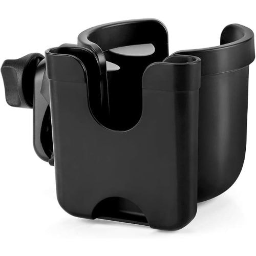 Accmor Stroller Cup Holder with Phone Holder, Bike Cup Holder, Universal Cup Holder for Uppababy Nuna Strollers, 2-in-1 Drinks Holder for Walker, Wheelchair, Scooter