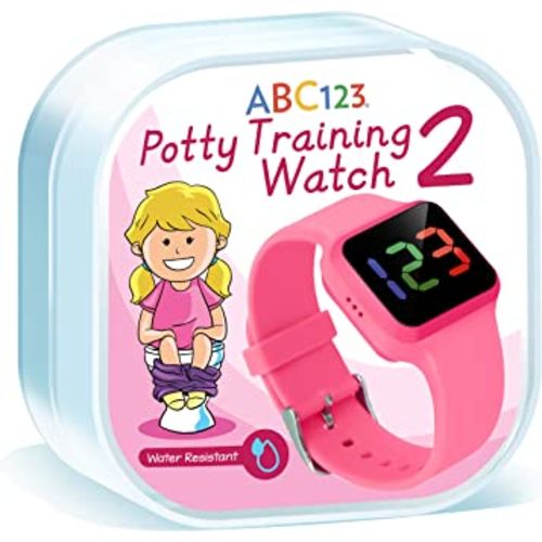 ABC123 Potty Training Watch 2- Baby Reminder Water Resistant Timer for Toilet Training Kids & Toddler (Pink)