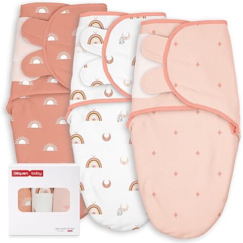 GLLQUEN BABY Swaddles for Newborns 0-3 Months, Adjustable & Easy Fastener