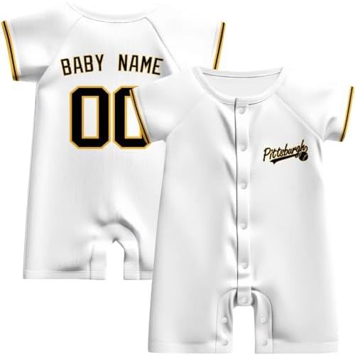 KREDE Baby Boy Girl Clothes Bodysuit Unisex Rompers Custom Name and Number