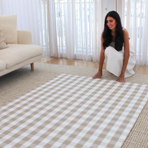 Gingham Play Mat - Latte – Munchkin & Bear