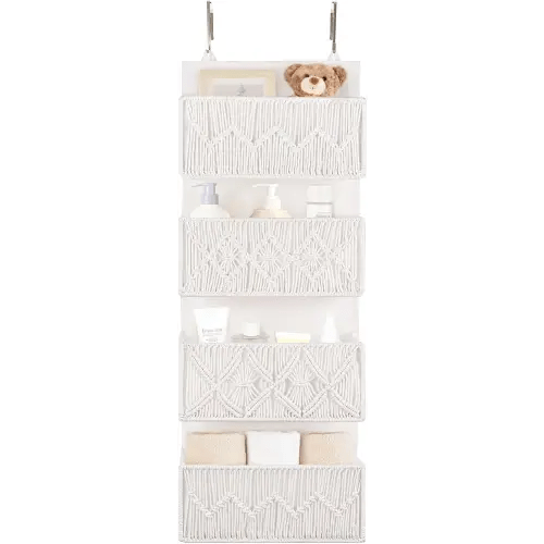 Dahey Over The Door Organizer Macrame Boho Hanging Back of Door Storage